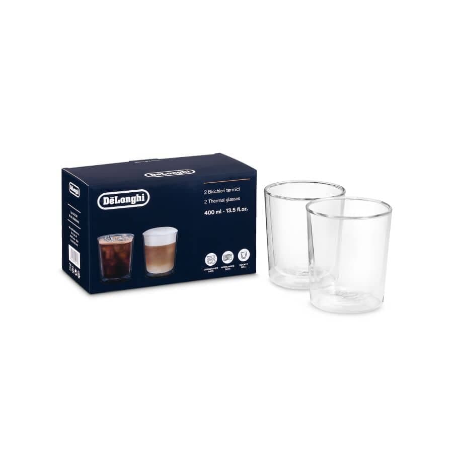 De'Longhi Szklanki termiczne z podwójnymi ściankami, 400 ml, zestaw 2 szt. DLSC318