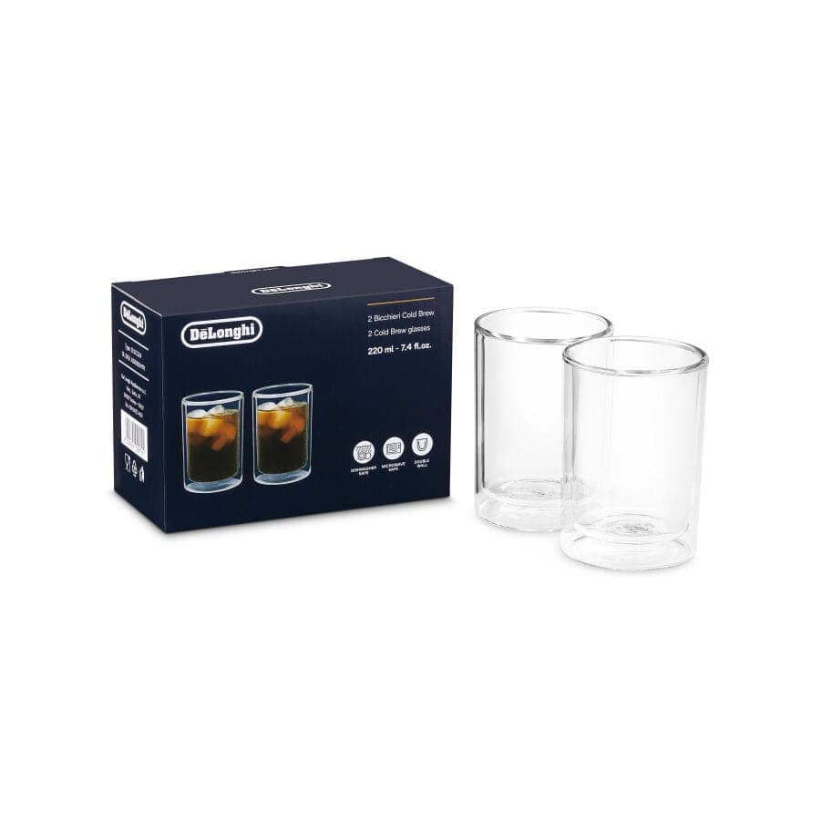 De'Longhi Szklanki termiczne z podwójnego szkła do cold brew, 220 ml, zestaw 2 szt. DLSC324
