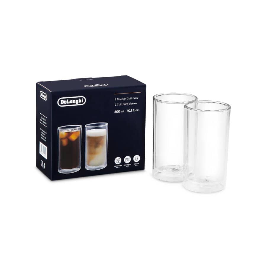 De'Longhi Szklanki termiczne z podwójnego szkła do cold brew, 300 ml, zestaw 2 szt. DLSC325
